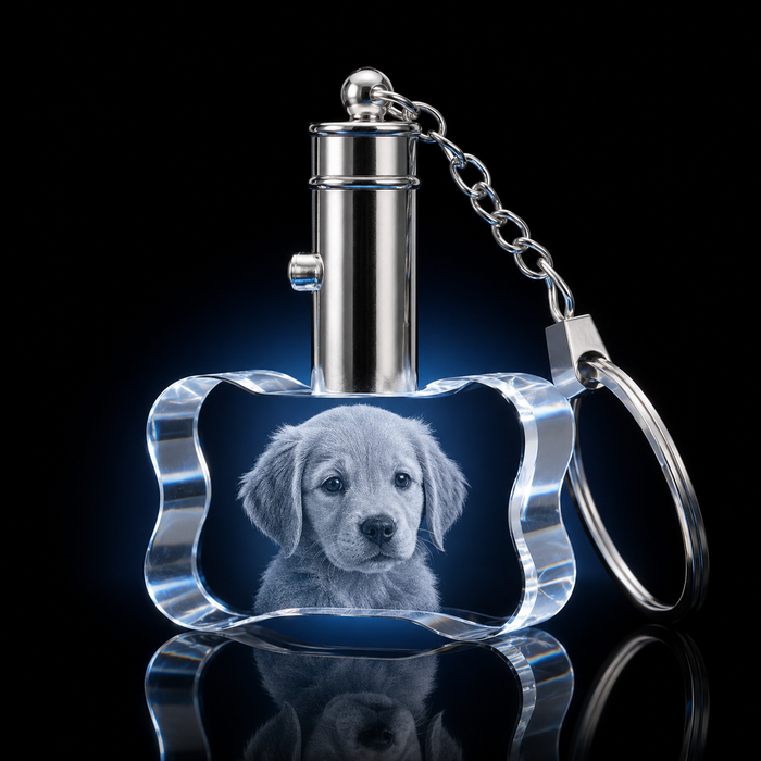 Dog Bone Crystal Keychain