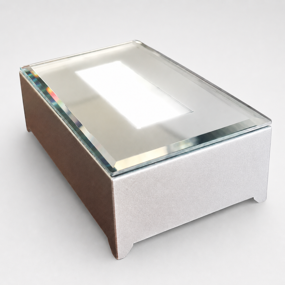 Base LED rectangulaire argentée